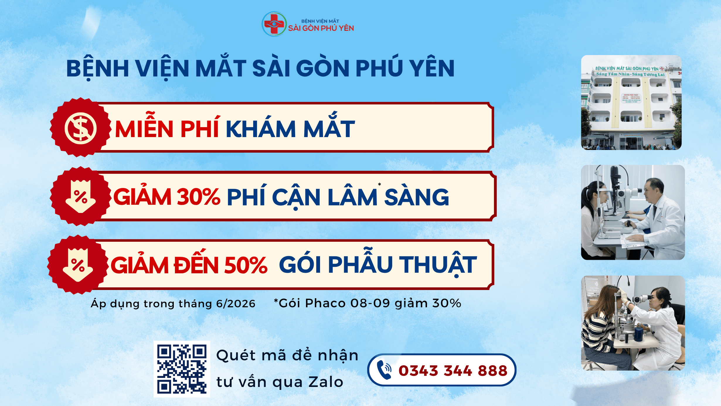 CHƯƠNG TRÌNH ƯU ĐÃI THÁNG 6/2026 TẠI BỆNH VIỆN MẮT SÀI GÒN PHÚ YÊN
