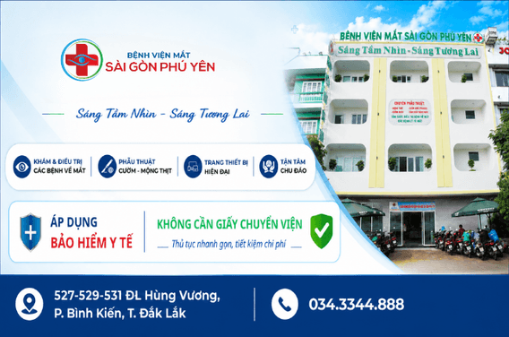 BỆNH VIỆN MẮT SÀI GÒN PHÚ YÊN TIẾP NHẬN KHÁM CHỮA BỆNH BẢO HIỂM Y TẾ